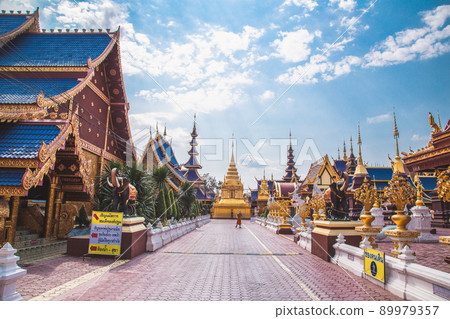 Wat Phiphat Mongkhon blue temple in Sukhothai, Thailand 89979357