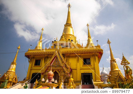Wat Khiriwong temple on top of the mountain in Nakhon Sawan, Thailand Wat Khiriwong temple on top of the mountain in Nakhon Sawan, Thailand 89979477