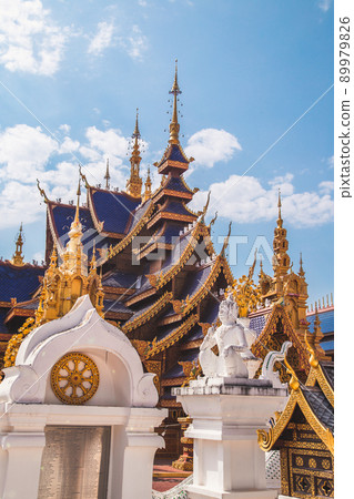 Wat Phiphat Mongkhon blue temple in Sukhothai, Thailand 89979826