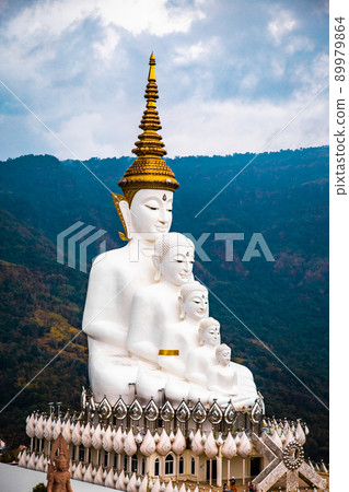 Wat Phrathat Pha Sorn Kaew, white buddha temple in Phetchabun, Thailand 89979864