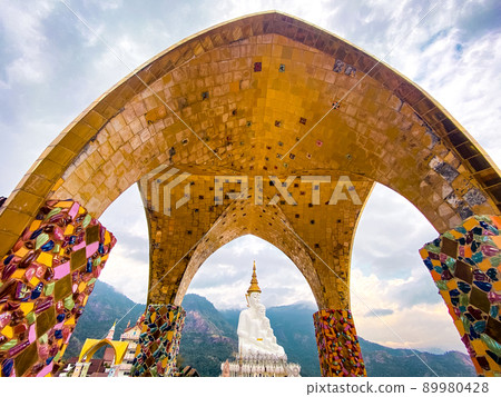 Wat Phrathat Pha Sorn Kaew, white buddha temple in Phetchabun, Thailand 89980428