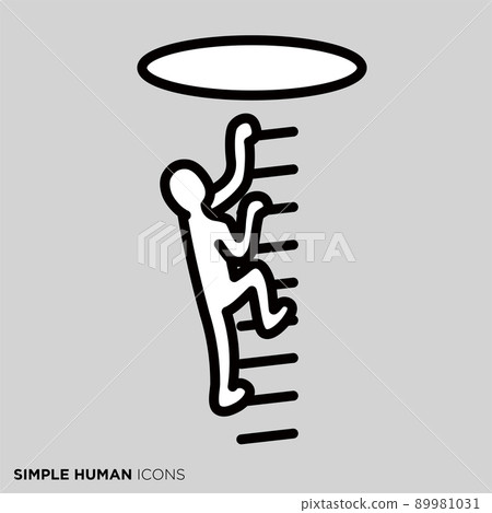 簡單的人類圖標系列“爬梯子的人” 簡單的人類圖標系列“爬梯子的人” 89981031