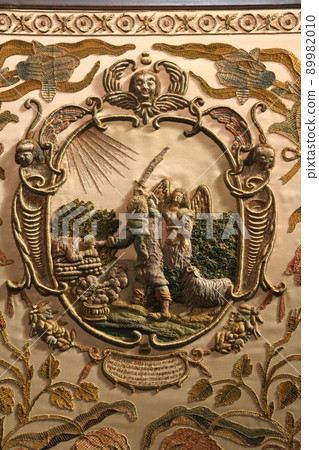 Detail of God's tomb on Good Friday, prepared for worship in the Zagreb Cathedral, Croatia Detail of God's tomb on Good Friday, prepared for worship in the Zagreb Cathedral, Croatia 89982010