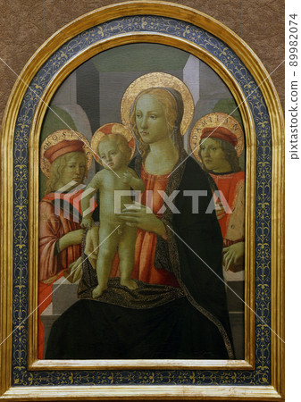 Unknown Italian painter: Madonna and Child with St. Cosmas and Damian, Old Masters Collection, Croatian Academy of Sciences in Zagreb 89982074