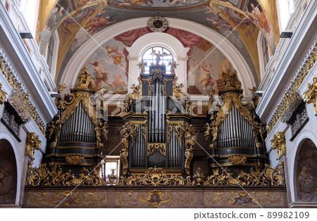 The organ at the Cathedral of St Nicholas in Ljubljana, Slovenia 89982109