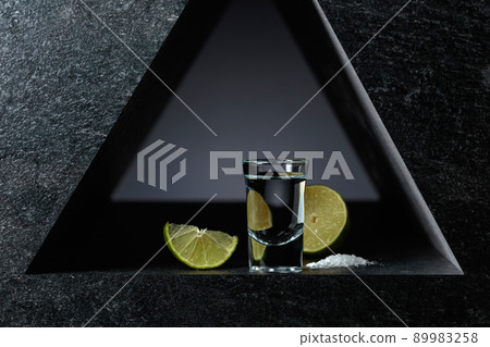 Mexican tequila with lime and sea salt. 89983258