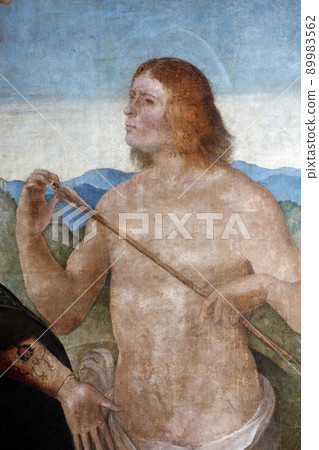 Benedetto Diana: Saint Sebastian, Altarpiece in the Franciscan church in Poljud, Split, Croatia 89983562