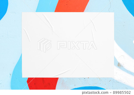 colorful urban wall texture with wrinkled glued poster template colorful urban wall texture with wrinkled glued poster template 89985502
