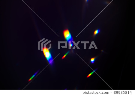 colorful warm rainbow crystal light leaks on black background colorful warm rainbow crystal light leaks on black background 89985814