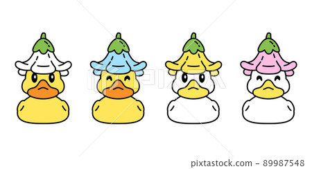 duck vector icon shower flower daisy logo bathroom bird chicken character cartoon symbol isolated doodle illustration design 89987548