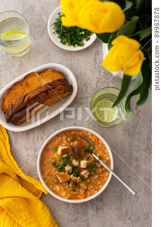 Soup with barley and sauerkraut Soup with barley and sauerkraut 89987878