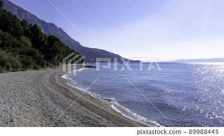 Adriatic Sea, beach and forest - Podgora, Croatia 89988445