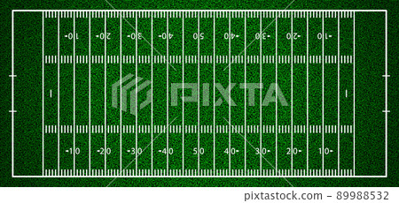 Realistic American football field background top view with grass pattern Realistic American football field background top view with grass pattern 89988532