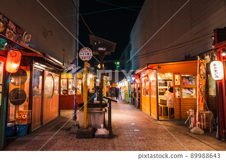 A night view of Hachinohe city, Aomori prefecture 89988643