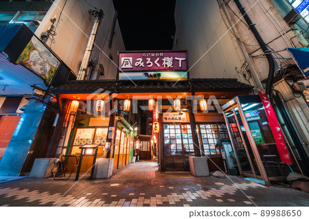 A night view of Hachinohe city, Aomori prefecture 89988650