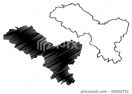 Leh district (Ladakh union territory, Republic of India) map vector illustration, scribble sketch Leh map 89988792