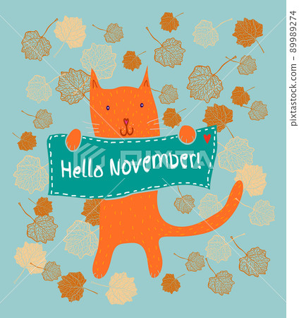 Hello November banner. Hello November banner. 89989274