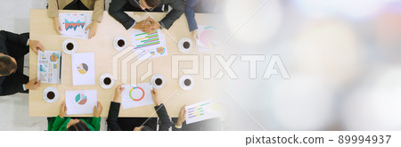 Business people group meeting shot from top view broaden view 89994937