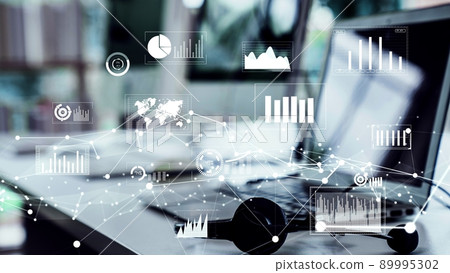 Business dashboard for financial data analysis envisional graphic Business dashboard for financial data analysis envisional graphic 89995302