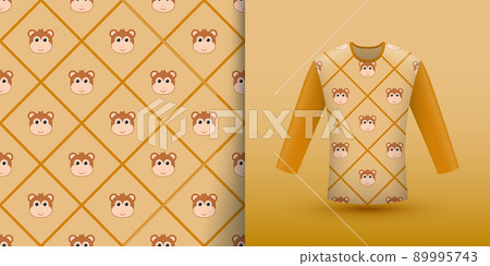 Monkey seamless pattern with shirt Monkey seamless pattern with shirt 89995743