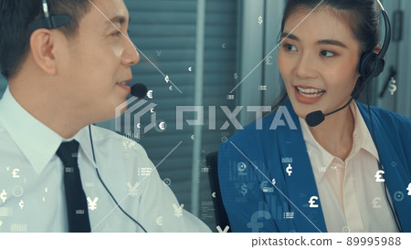 Customer support call center provide data with envisional graphic 89995988
