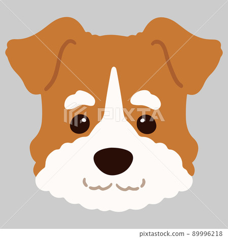 Simple and cute wire fox terrier face illustration without main line Simple and cute wire fox terrier face illustration without main line 89996218