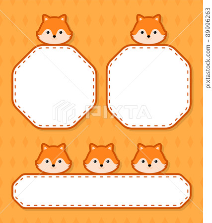 Set of cute banner with Fox Set of cute banner with Fox 89996263