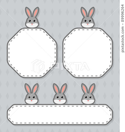 Set of cute banner with Rabbit 89996264