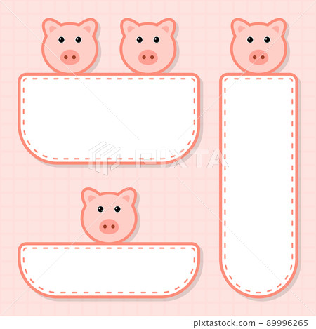 Set of cute banner with Pig Set of cute banner with Pig 89996265