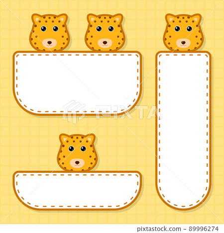 Set of cute banner with Leopard 89996274