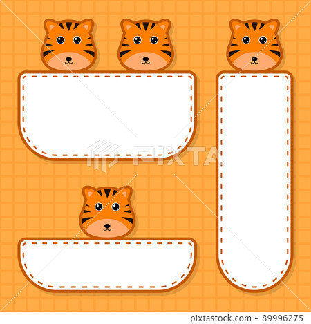 Set of cute banner with Tiger 89996275