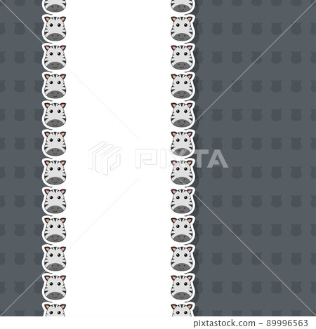 Zebra with frame for banner, poster, and greeting card 89996563