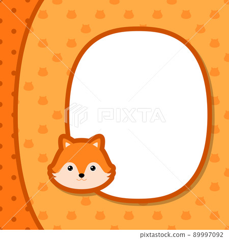 Greeting card template with Fox 89997092