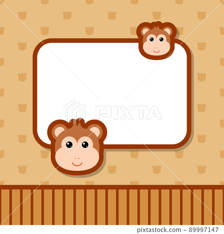 Greeting card template with Monkey Greeting card template with Monkey 89997147