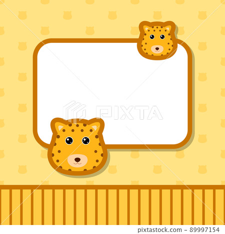 Greeting card template with Leopard Greeting card template with Leopard 89997154