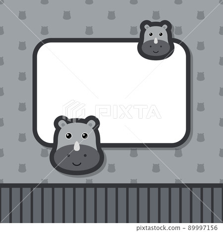 Greeting card template with Rhinoceros Greeting card template with Rhinoceros 89997156
