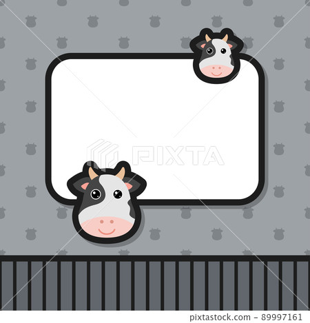 Greeting card template with Cow Greeting card template with Cow 89997161