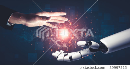 Future artificial intelligence and machine learning for AI droid robot or cyborg Future artificial intelligence and machine learning for AI droid robot or cyborg 89997213