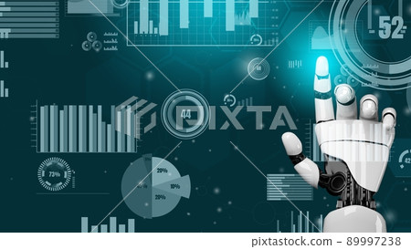Futuristic robot artificial intelligence revolutionary AI technology concept Futuristic robot artificial intelligence revolutionary AI technology concept 89997238