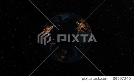 Planet earth with realistic geography surface and orbital 3D cloud atmosphere Planet earth with realistic geography surface and orbital 3D cloud atmosphere 89997240