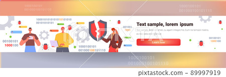 people fixing malware antivirus scanning virus attack trojan search bugs detection concept horizontal portrait 89997919