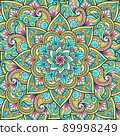 Mandala art ornamental colorful square shape illustration, mandala background 89998249