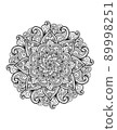 Ornamental mandala adult coloring book page, isolated on white background. Zentangle style coloring page 89998251