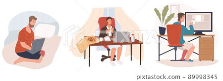 Freelancers working on projects in home office 89998345