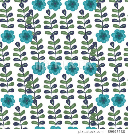 Flowers and foliage, plants in blossom pattern Flowers and foliage, plants in blossom pattern 89998388