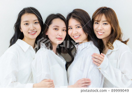 Beauty image of a woman in a white shirt Beauty image of a woman in a white shirt 89999049