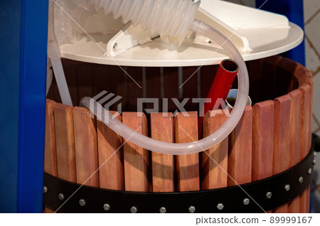 Color detail of a wine manual grape crushing machine Color detail of a wine manual grape crushing machine 89999167