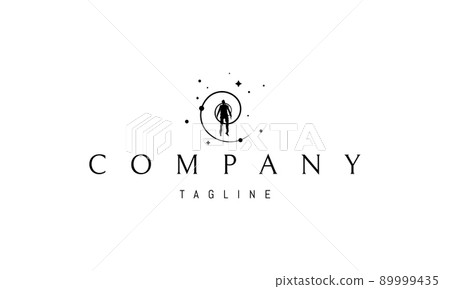 Vector logo on which an abstract image of a man falling into a cosmic whirlpool. Vector logo on which an abstract image of a man falling into a cosmic whirlpool. 89999435