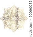 Golden mandala outline isolated on white background 90000082