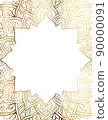 Mandala gold outline frame template for invitation, banner, wedding design on white background 90000091